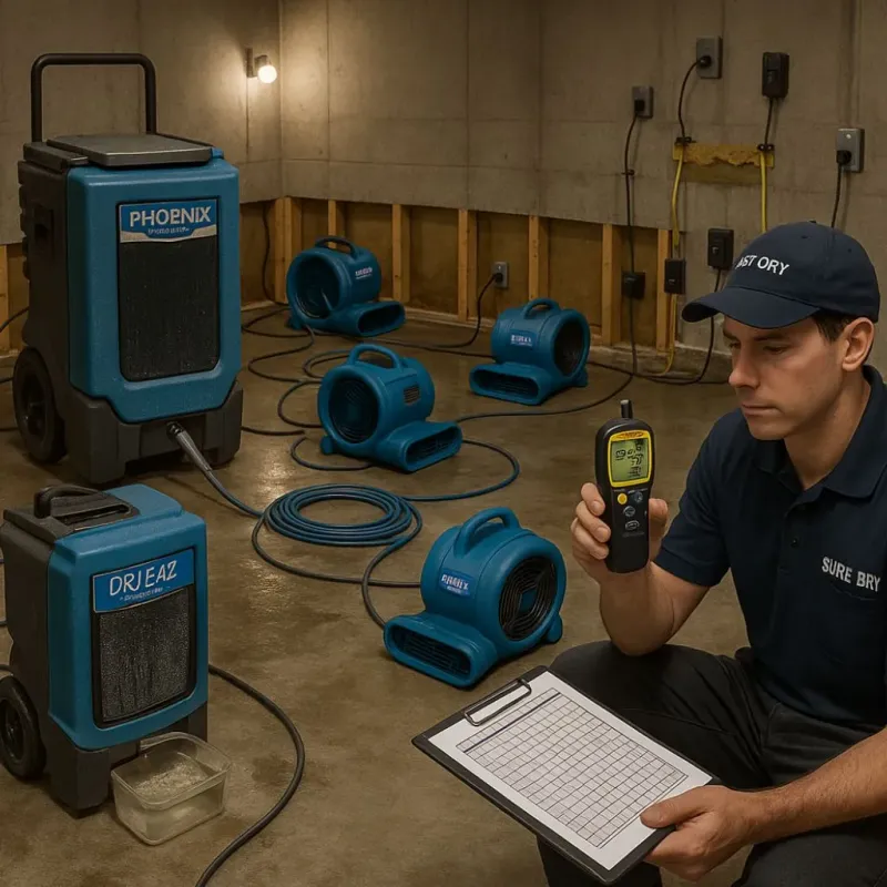 Structural Drying and Dehumidification process in Beggs, OK